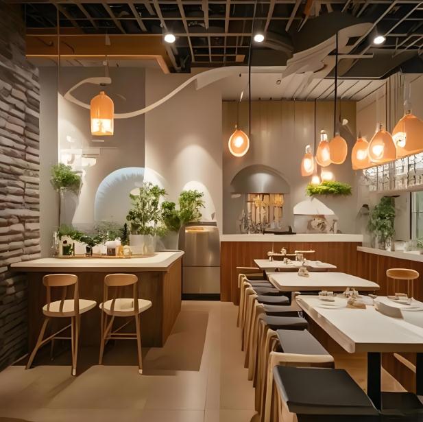 奶油風(fēng)蛋糕甜品店裝修效果圖